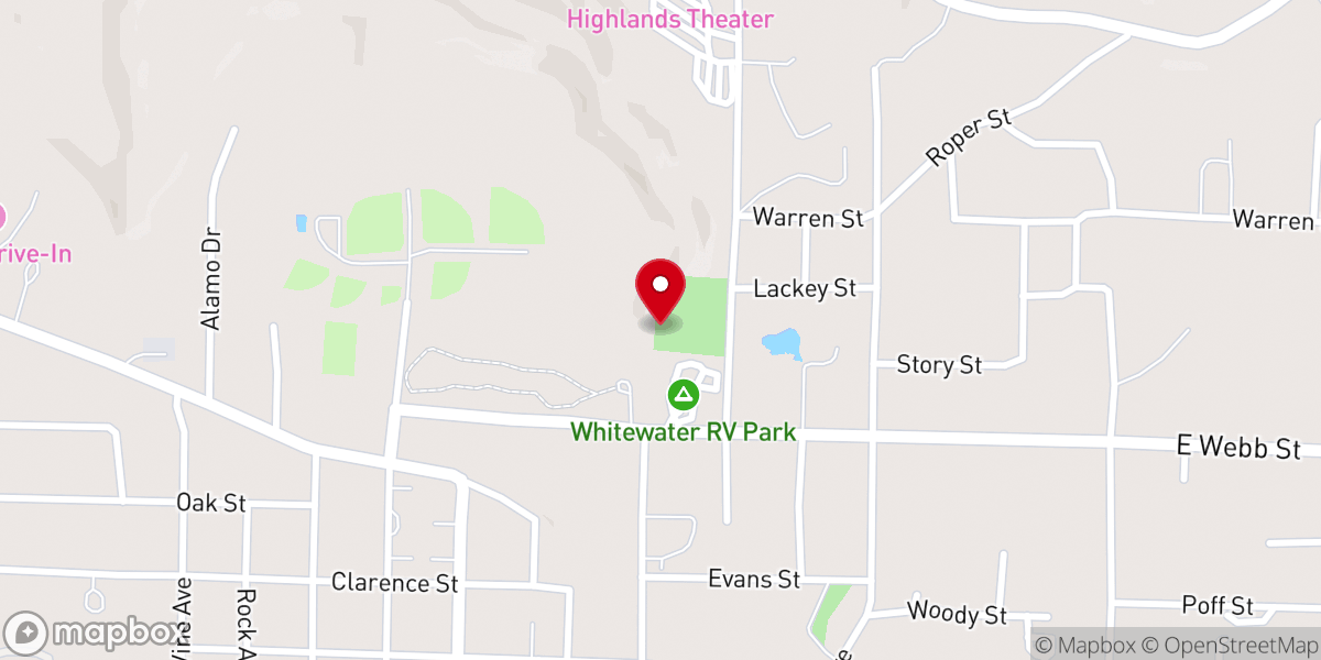 Map showing location of City Park Stone Ampitheater