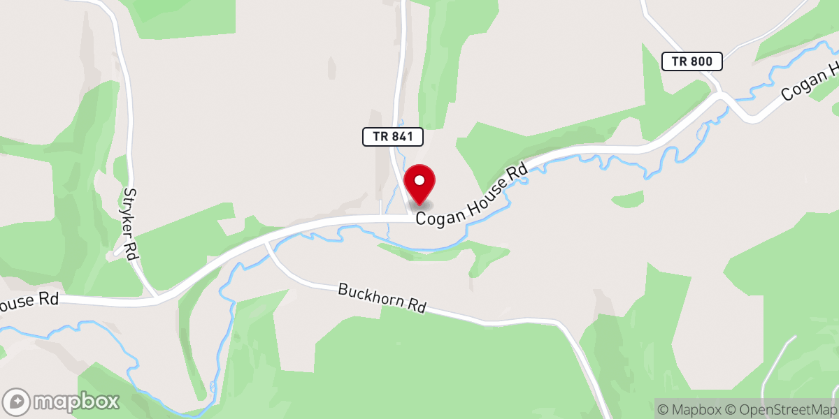 Map showing location of Cogan House Community Church