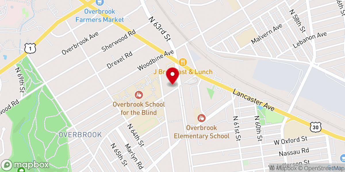 Map showing location of Holy Cross Baptist Church