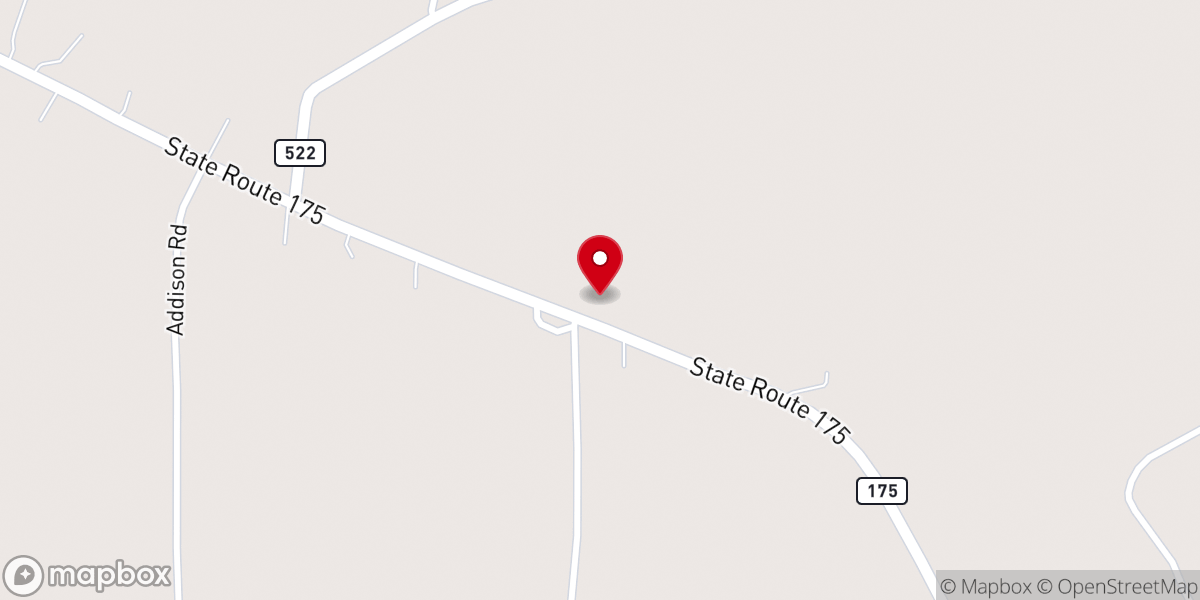 Map showing location of Antioch Baptist Church