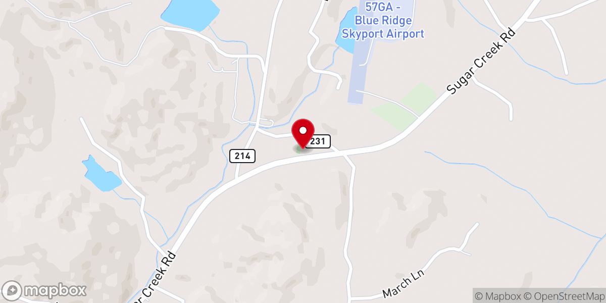 Map showing location of Youngs Chapel Baptist Church