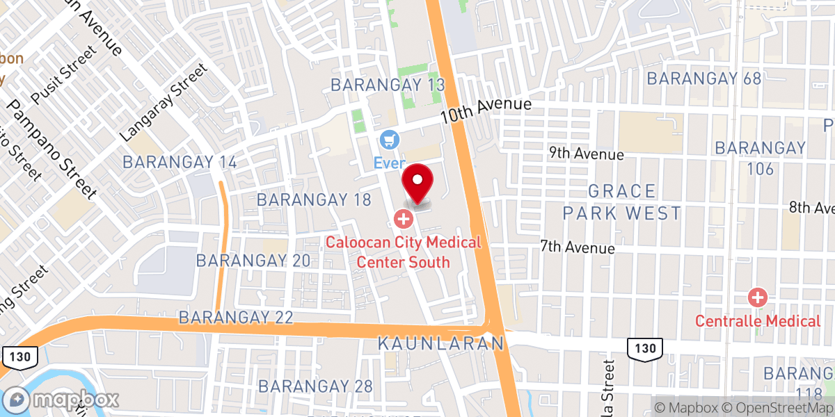 Map showing location of Caloocan Evangelical Church