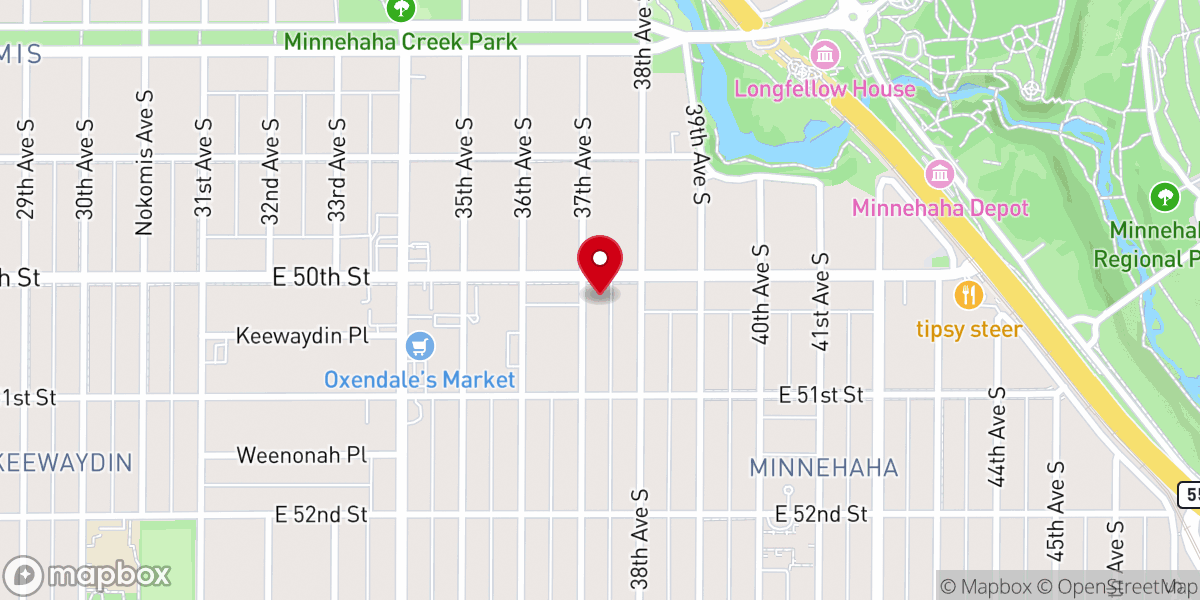 Map showing location of Minnehaha United Methodist Church