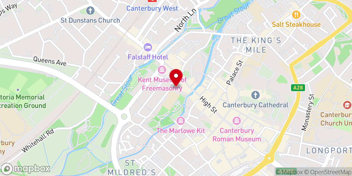 Map showing location of St. Peter's Methodist Church