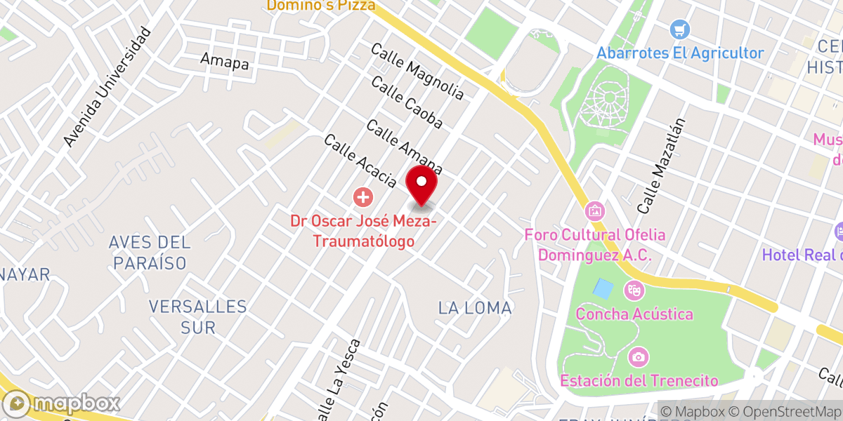 Map showing location of Parroquia de San Juan Bautista