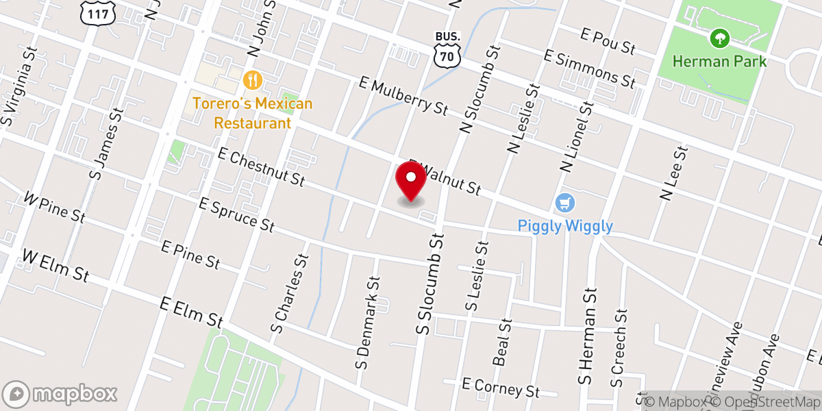 Map showing location of Christ Interdenominational Church