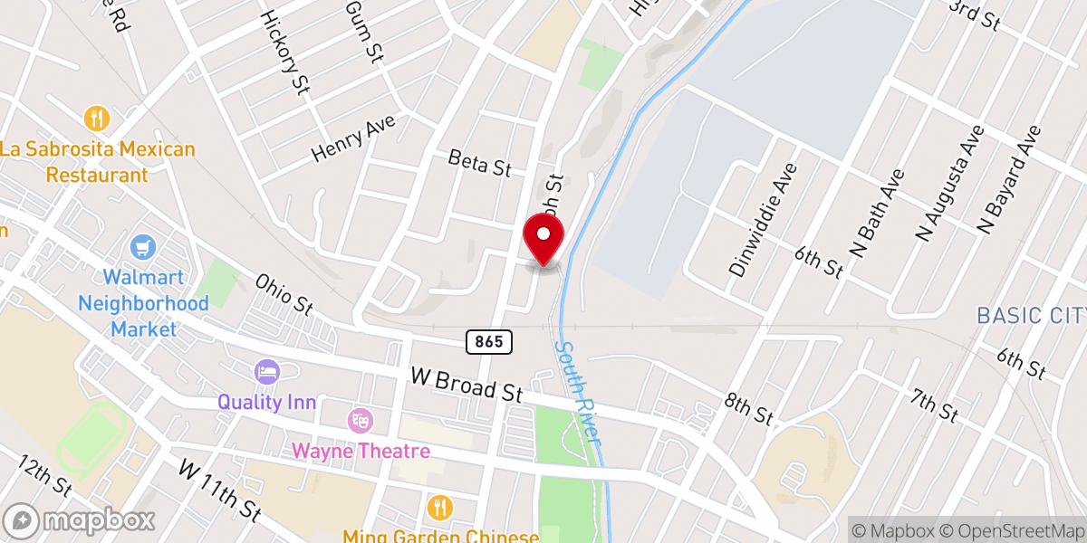 Map showing location of Shiloh Baptist Church