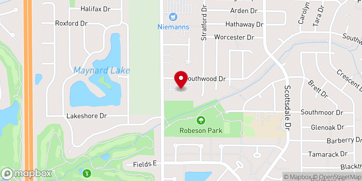 Map showing location of Meadowbrook Community Church