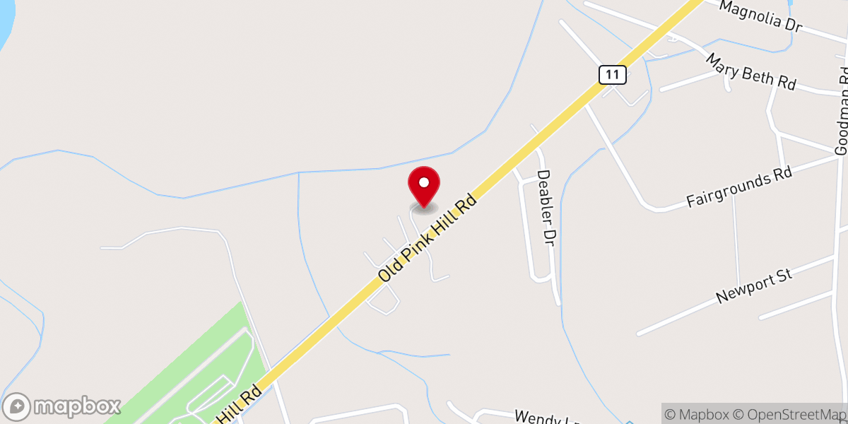Map showing location of New Hope Baptist Church