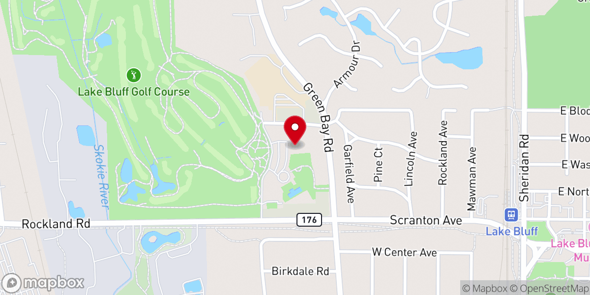Map showing location of Community Church of Lake Forest & Lake Bluff
