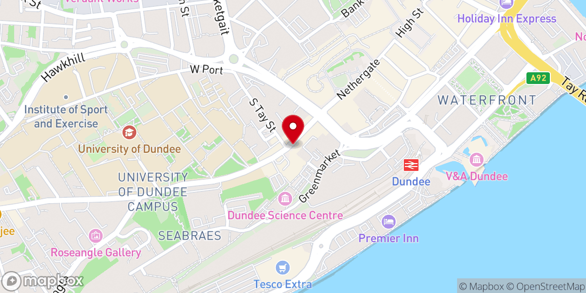 Map showing location of St Andrew's RC Cathedral