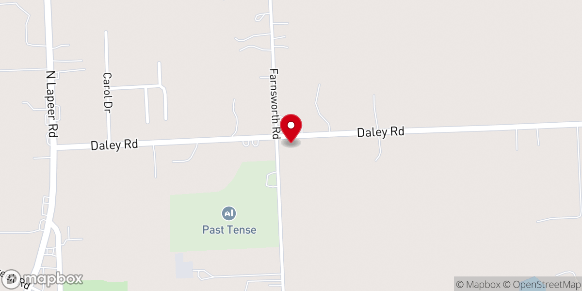 Map showing location of Lapeer Assembly of God