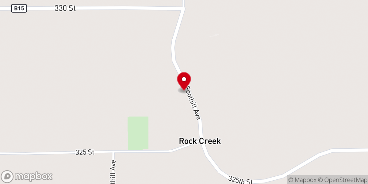 Map showing location of Rock Creek Lutheran Church