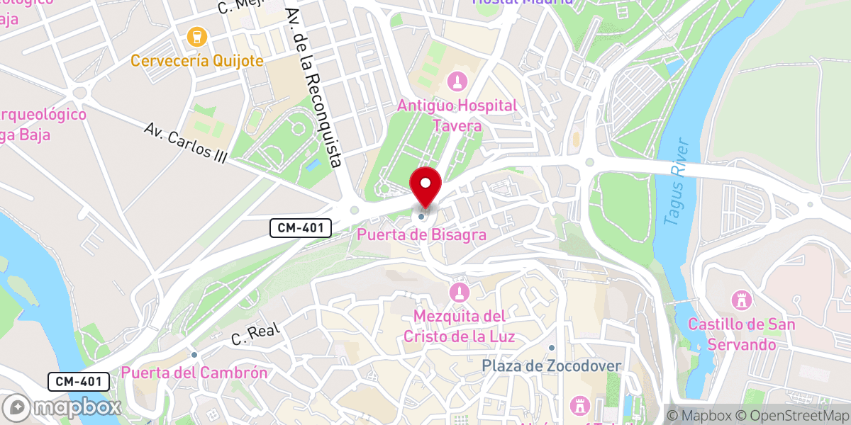 Map showing location of Puerta Nueva de Bisagra