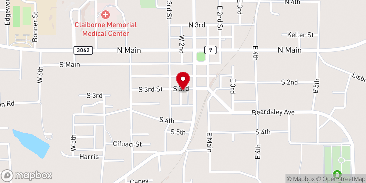 Map showing location of Homer Church of Christ