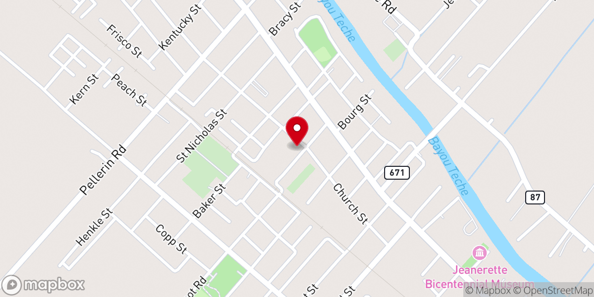Map showing location of Therapy Center - Jeanerette