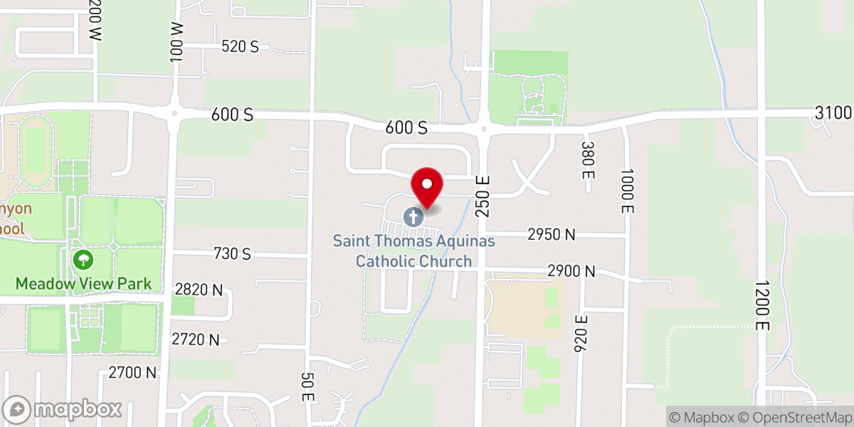Map showing location of St Thomas Aquinas Catholic Church