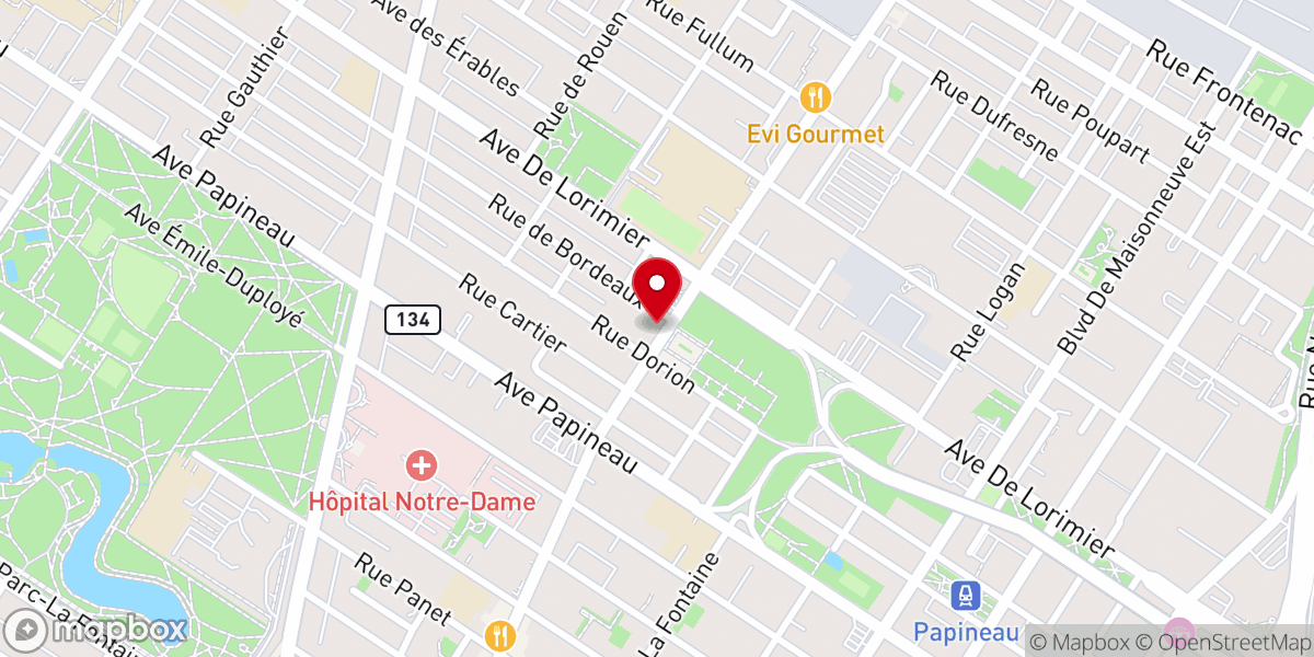 Map showing location of Notre-Dame-de-Guadalupe Catholic Church