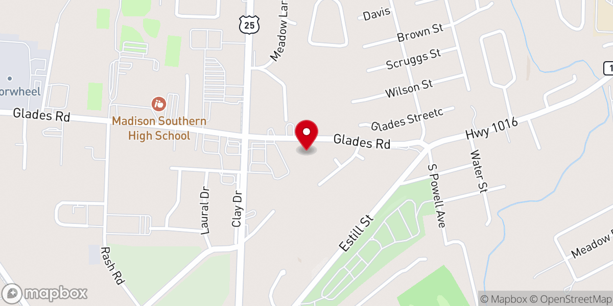 Map showing location of Glades Christian Church