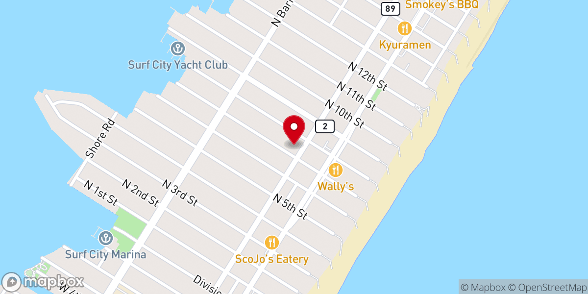 Map showing location of United Church of Surf City