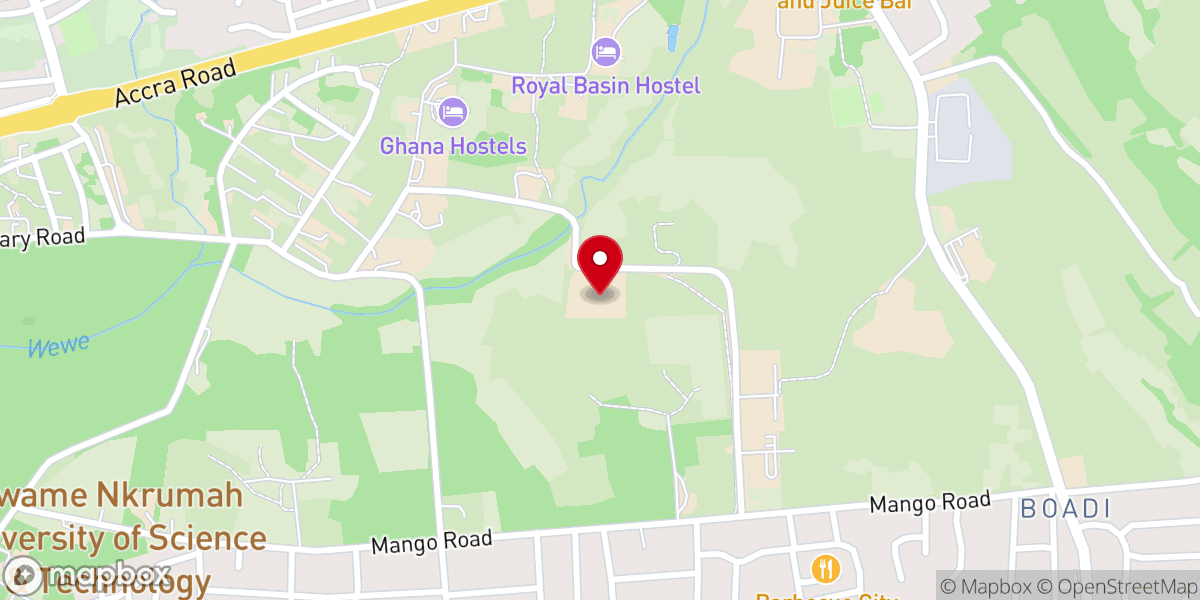 Map showing location of Anglican Hostel