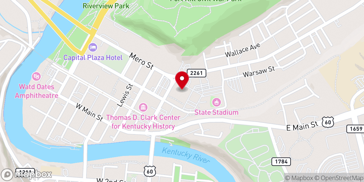 Map showing location of Kentucky Department of Revenue