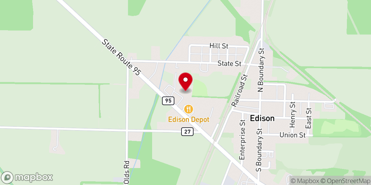 Map showing location of Edison Enterprise Baptist Church- Food Pantry