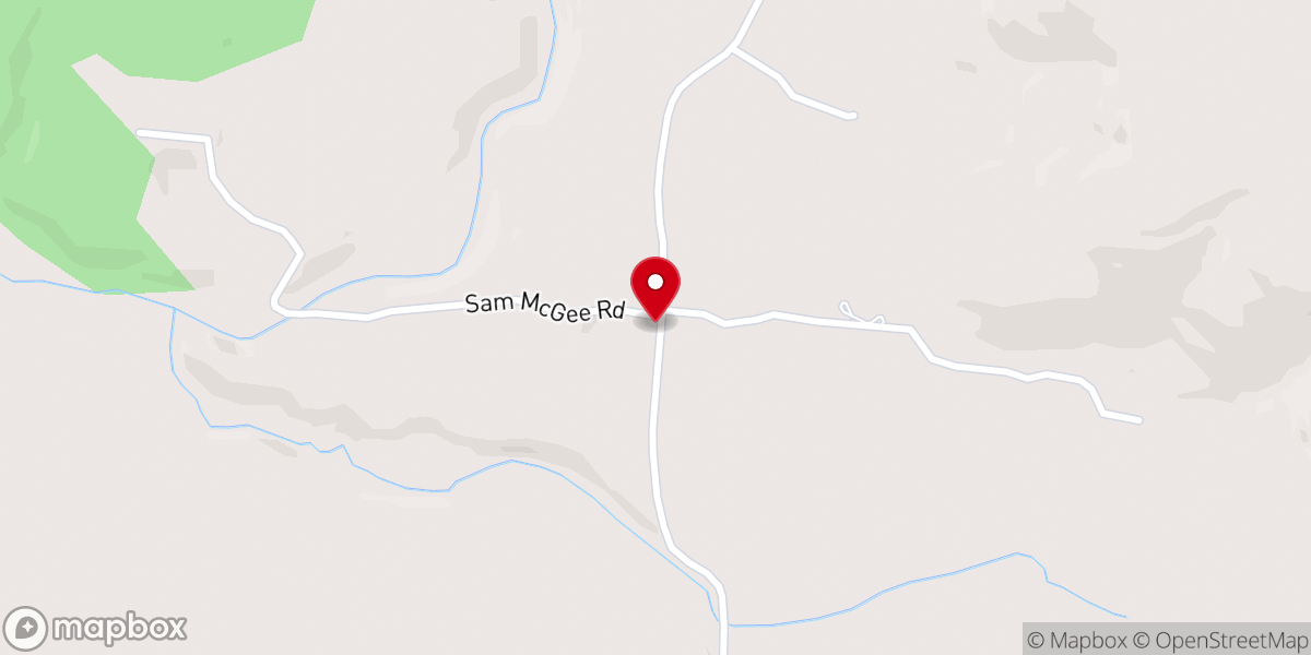 Map showing location of Dark Hollow Church