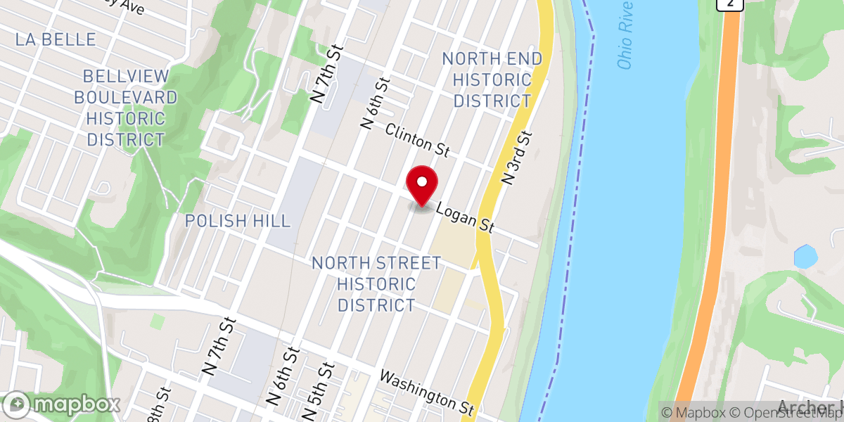 Map showing location of St. Peter Catholic Church