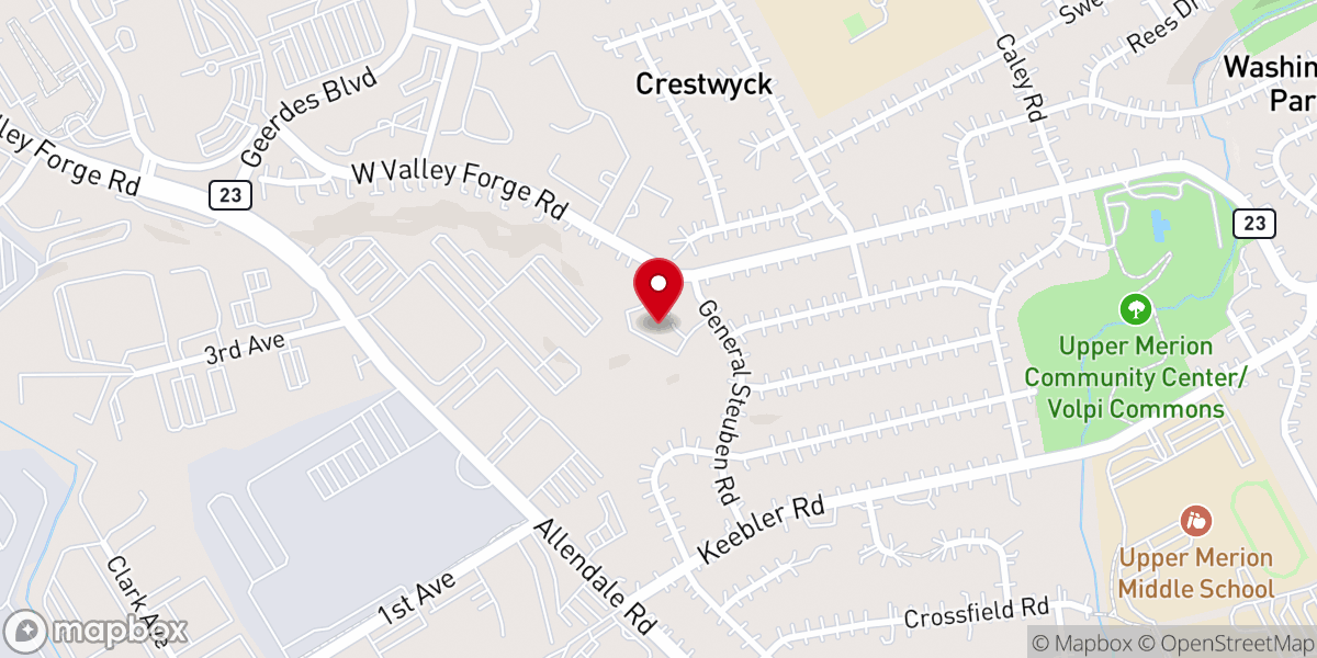 Map showing location of Evangelical Formosan Church of Philadelphia