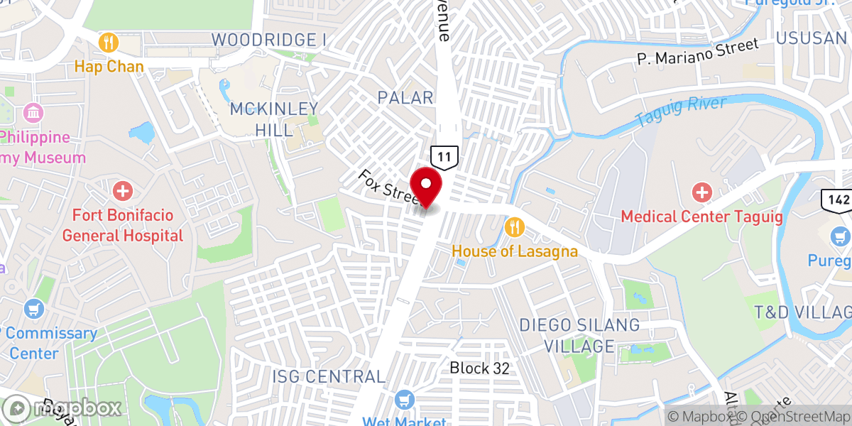 Map showing location of Fort Bonifacio Faith Baptist Center