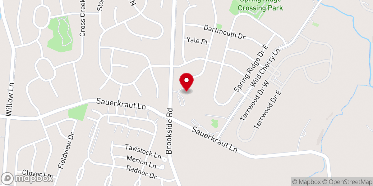 Map showing location of Concordia Evangelical Lutheran Church