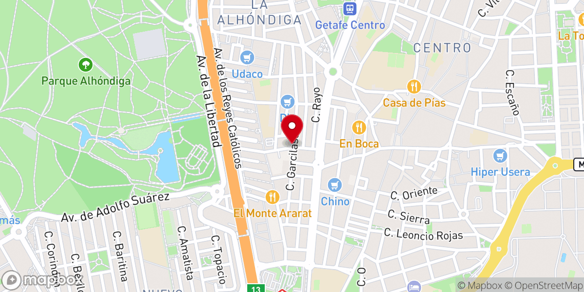 Map showing location of Cáritas Diocesana de Getafe