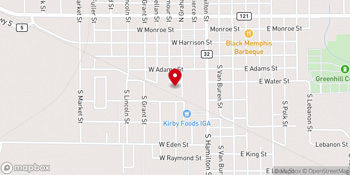 Map showing location of Moultrie County Beacon Inc