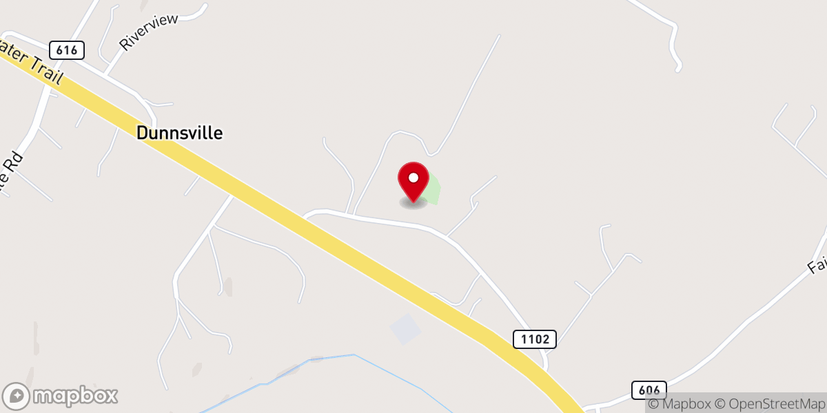 Map showing location of Ephesus Baptist Church