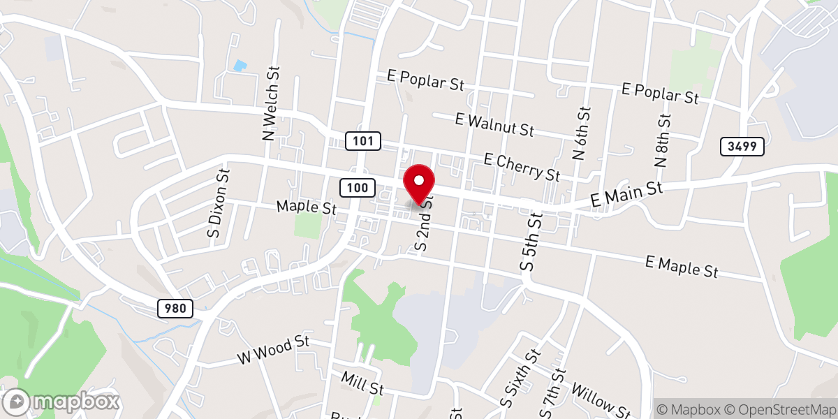 Map showing location of Foundation Baptist Church
