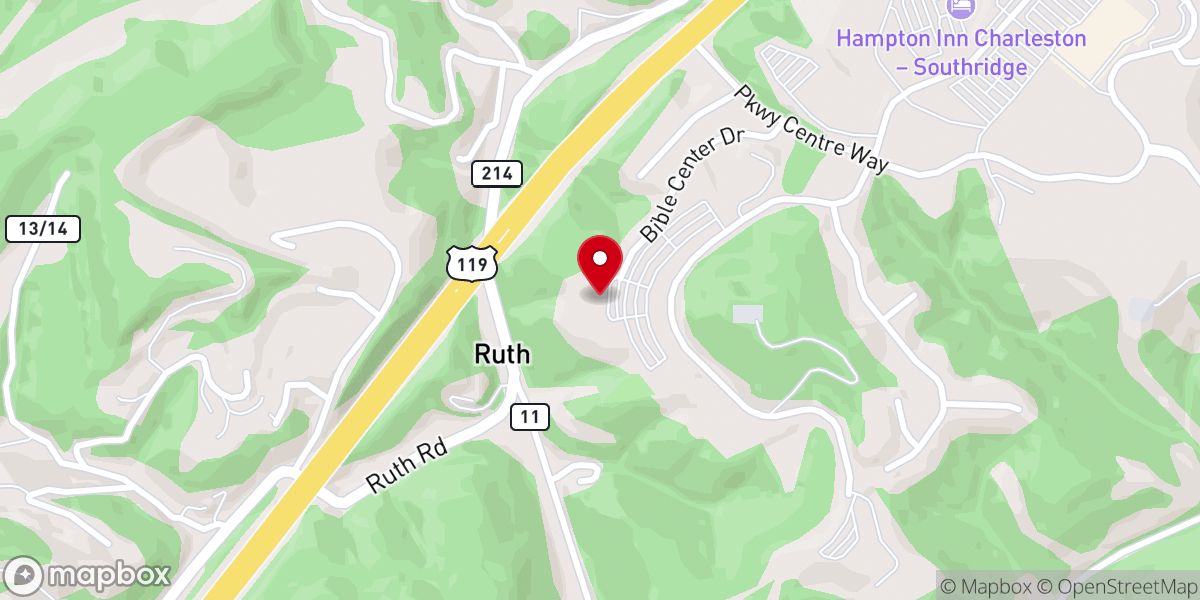 Map showing location of Bible Center Church