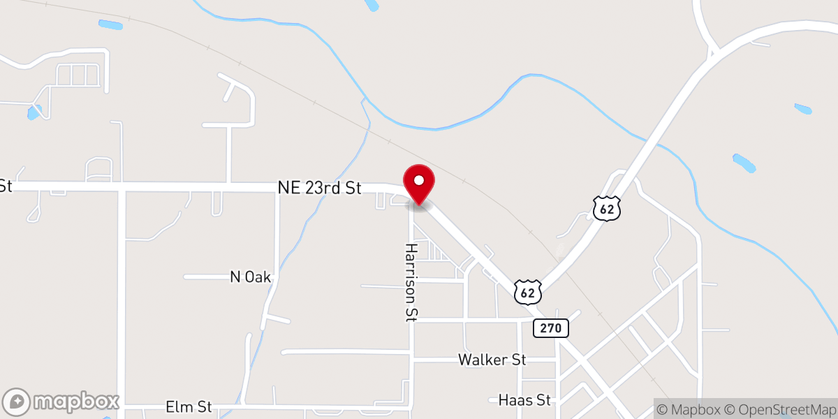 Map showing location of Harrah Dentistry & Braces
