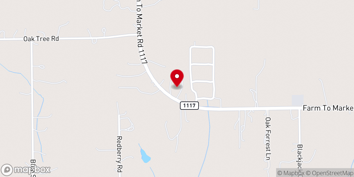 Map showing location of Forest Hills Baptist Church