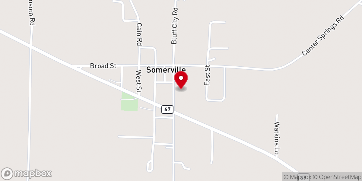Map showing location of Somerville Baptist Preschool