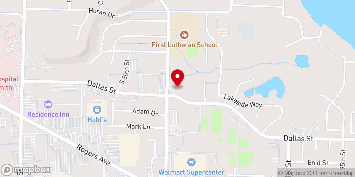 Map showing location of Faith United Methodist Church