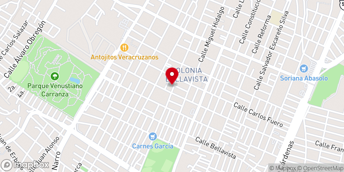 Map showing location of Templo Bautista Eben Ezer