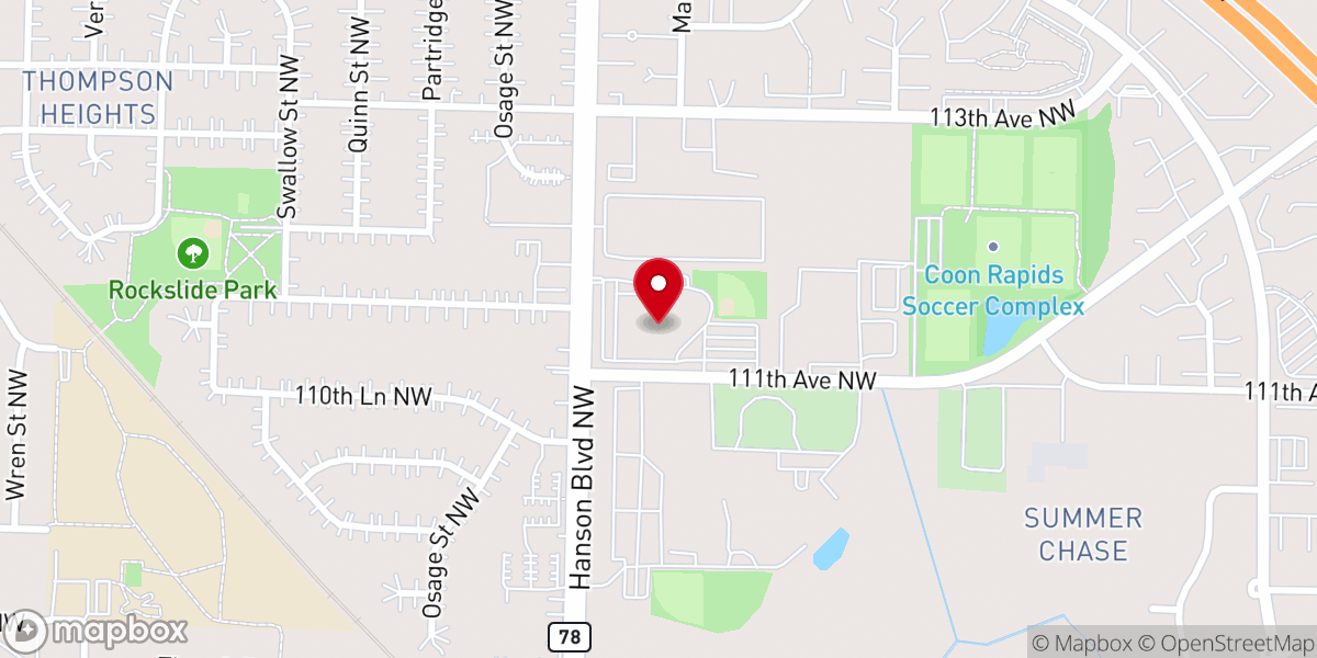 Map showing location of Faith Lutheran Church