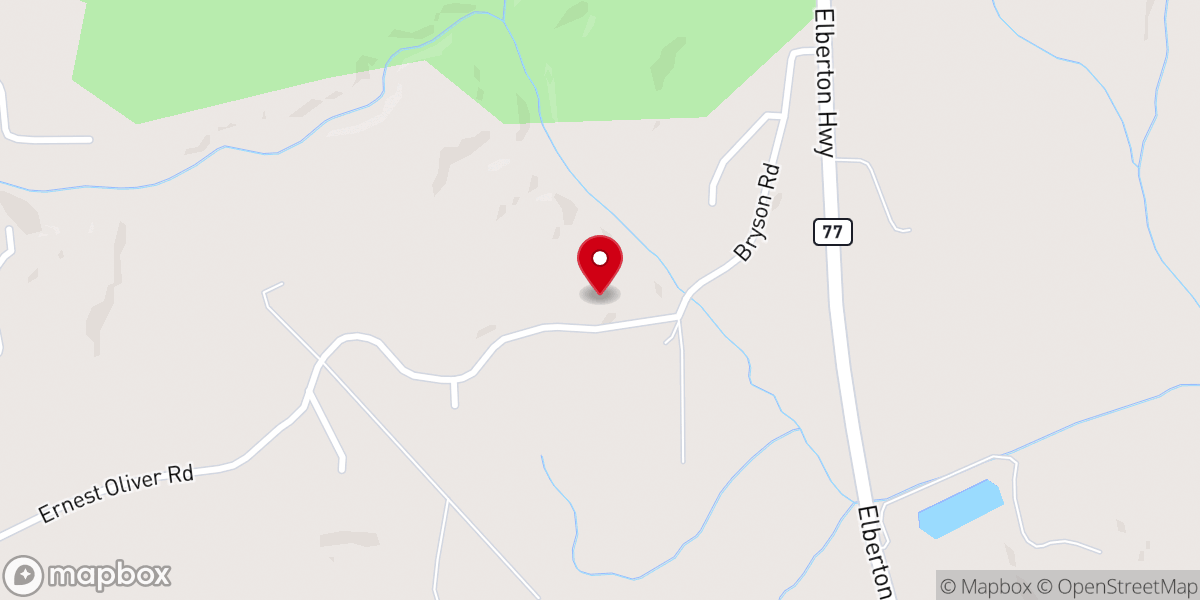 Map showing location of Hartwell Church of God of Prophecy