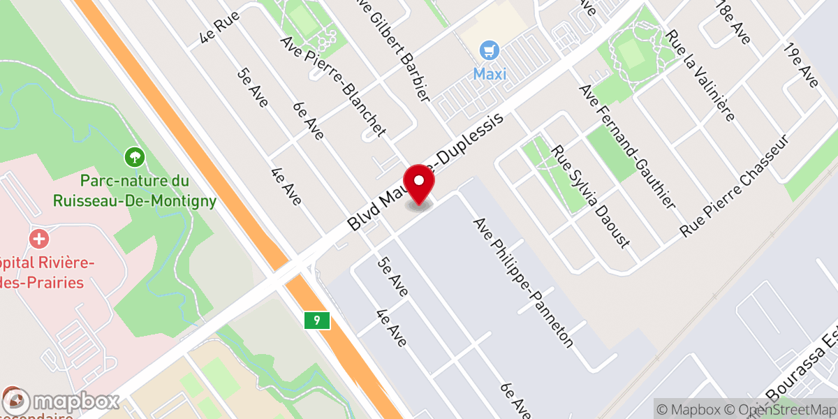 Map showing location of Montreal Crossroads Christian Church