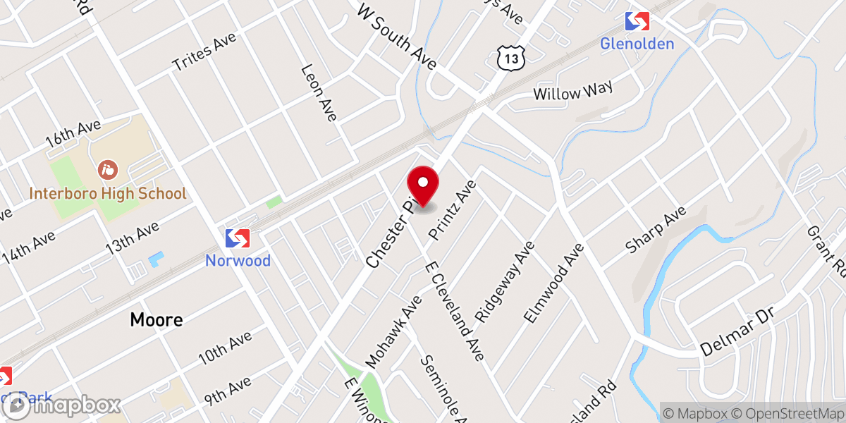 Map showing location of St Stephen's Episcopal Church