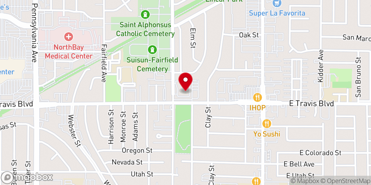 Map showing location of St. Mark's Lutheran Church - Manna Food Pantry- Food distribution center