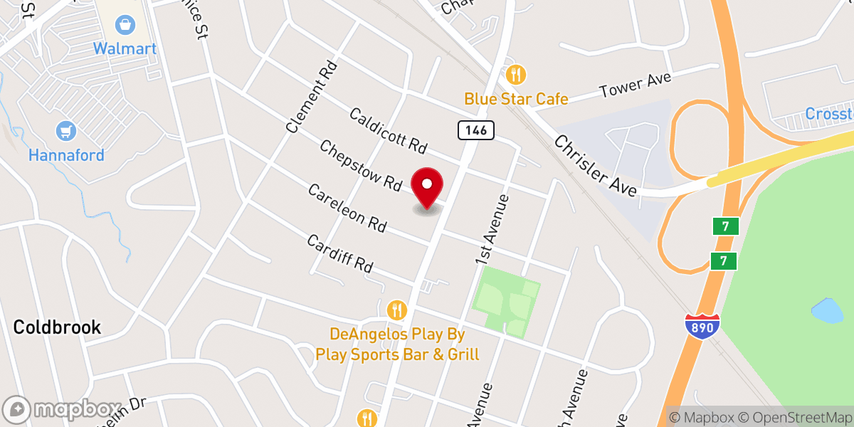 Map showing location of Electric City Baptist Church