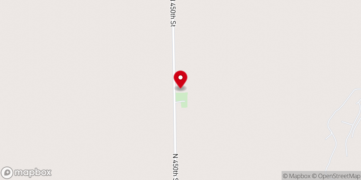 Map showing location of Prairie Grove Baptist Church