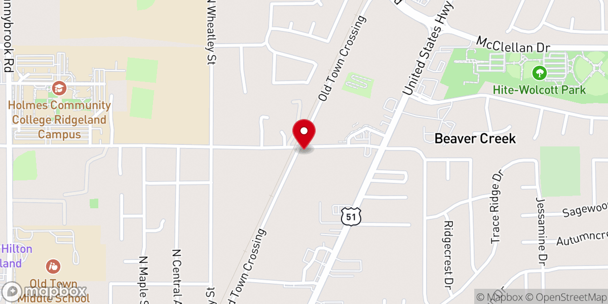 Map showing location of Simon Hill Baptist Church